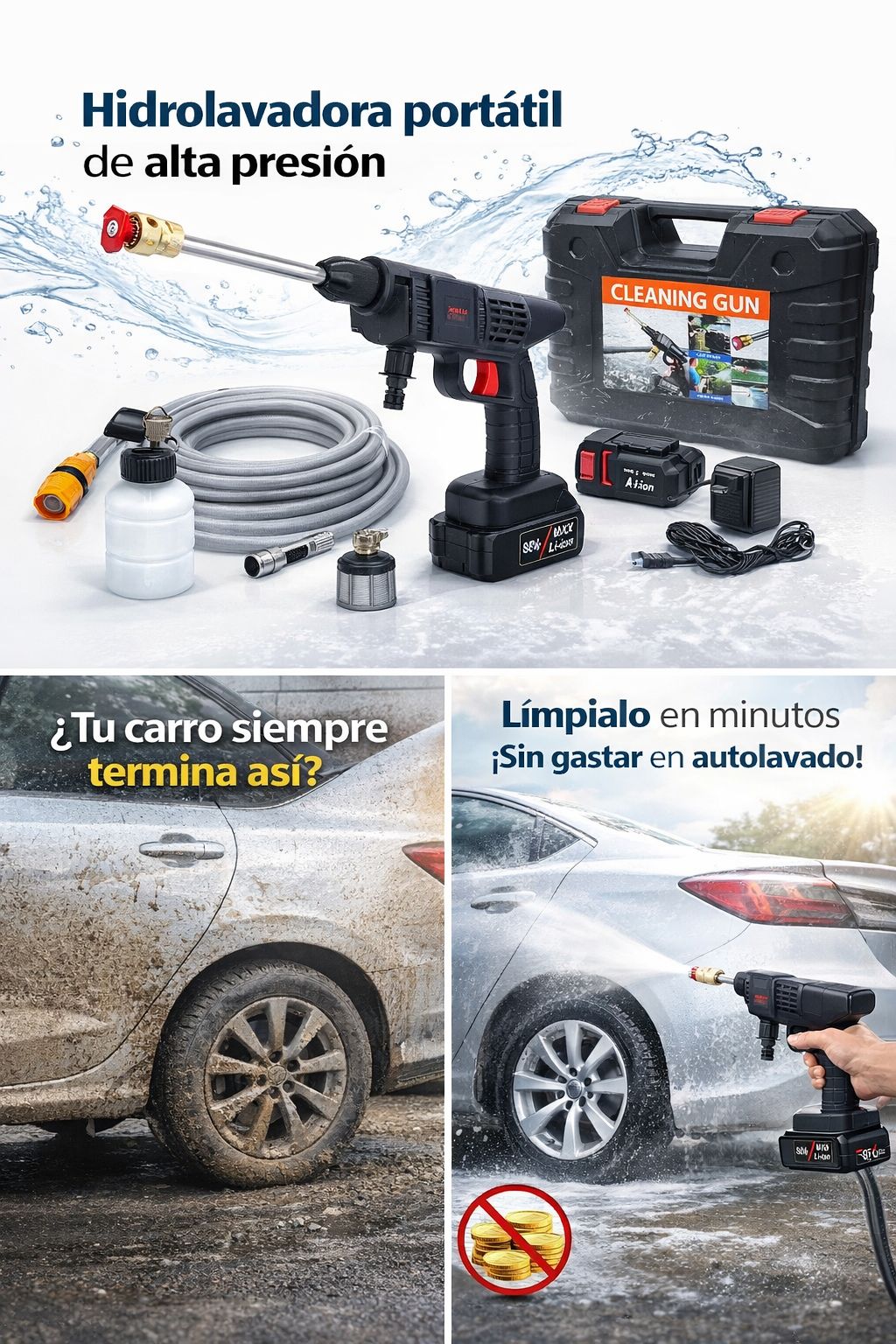 PISTOLA HIDROLAVADORA PORTÁTIL